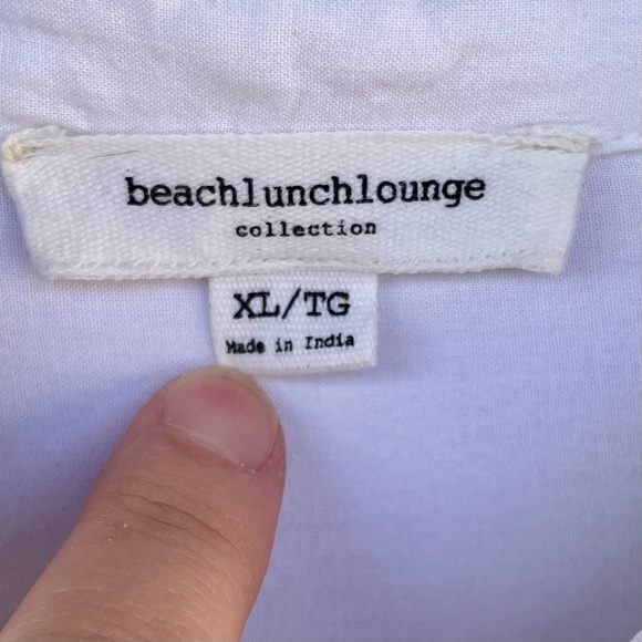 Beachlunchlounge viscose white long sleeve button down top - Picture 6 of 12